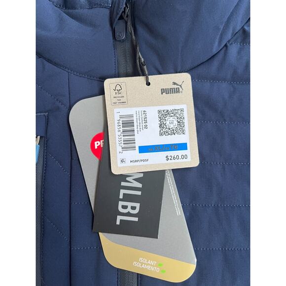 Puma Scotia Quilted Golf Jacket Navy Blue 621525 02 Men's Size XL New - Picture 4 of 16